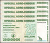 Zimbabwe 25 Billion Dollar Special Agro-Cheque, 2008, USED - 100Trillions.com