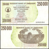 Zimbabwe 250,000 Dollar Bearer Cheque, 2007, USED - 100Trillions.com