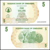 Zimbabwe 5 Dollar Bearer Cheque, 2006, NEW - 100Trillions.com