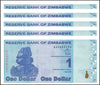 ZIMBABWE 1 DOLLAR BANKNOTE, 2009, NEW