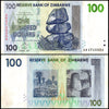 ZIMBABWE 100 DOLLAR BANKNOTE, 2007, USED