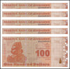ZIMBABWE 100 DOLLAR BANKNOTE, 2009, NEW