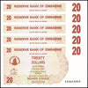 ZIMBABWE 20 DOLLAR BEARER CHEQUE, 2006, NEW